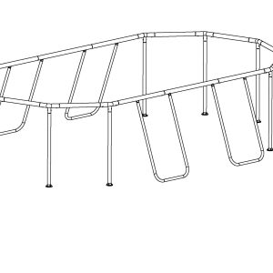 Coleman Power Steel 16' x 10' x 48 Oval Above Ground Pool Frame Set Replacement. Light Gray